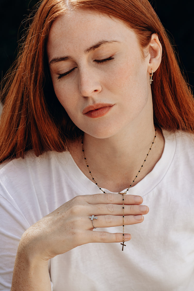 Collier Religieux à Pendentif Croix de la Vierge Marie