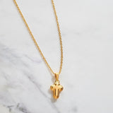 Collier Croix Doré aux Formes Arrondies