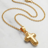Collier Croix Doré aux Formes Arrondies