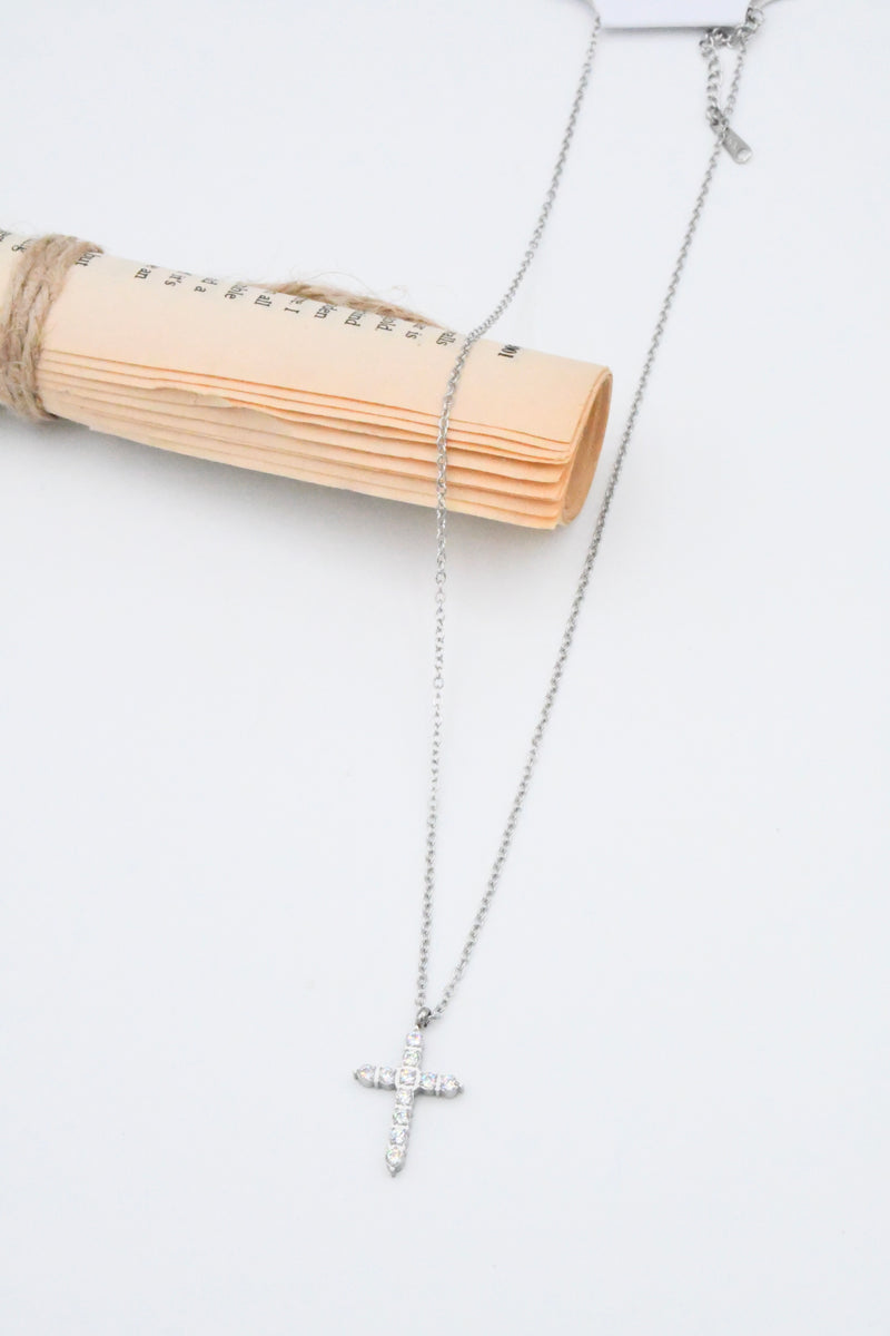 Collier Croix Brillance Céleste
