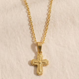 Collier Croix Relief Vintage