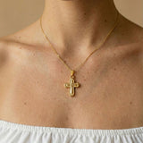 Collier Croix Relief Vintage
