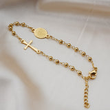 Golden rosary bracelet
