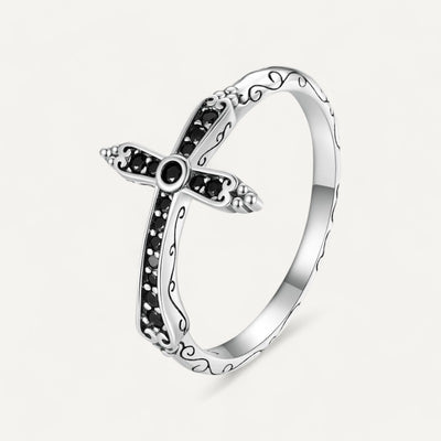 Bague Croix Argent Gothique