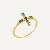 Bague Croix Cristaux