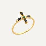 Bague Croix Cristaux