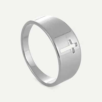 Engraved Cross Ring