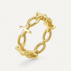 Bague Croix Maille