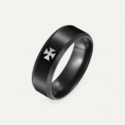 Black Malta Cross Ring