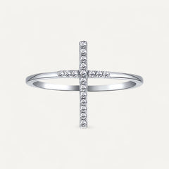 Silver crossing ring for women