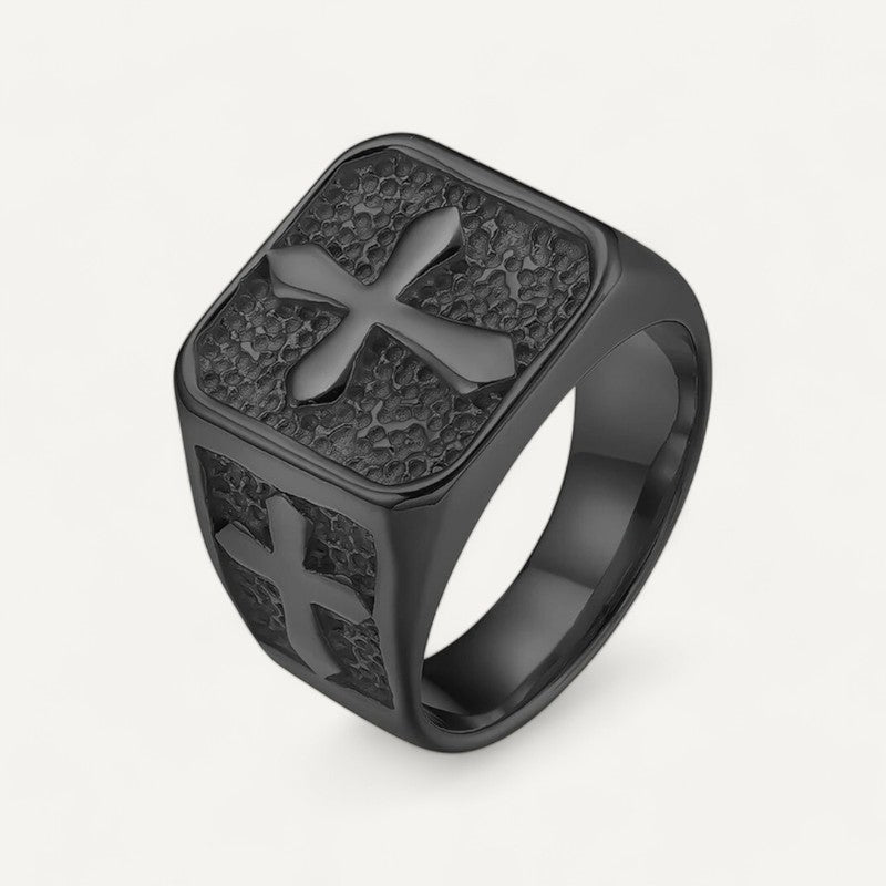 Bague Noire Croix