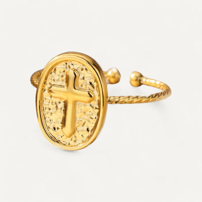 Gold Ring Cross for Women