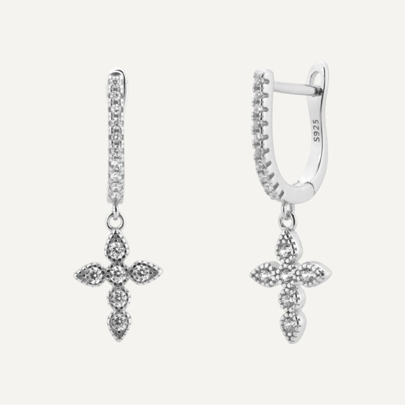 Boucles D'Oreilles Croix Pendante