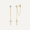 Gold Plated Cross Earrings