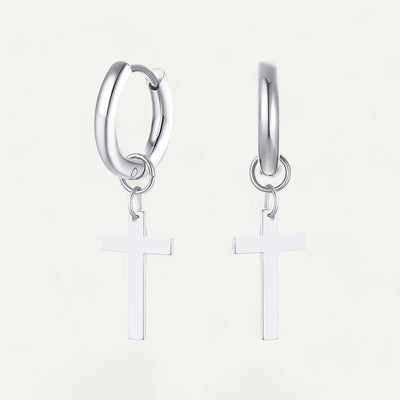 Cross Hoop Earrings