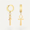 Ankh man cross earrings