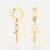 Ankh man cross earrings