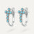 Boucles d'Oreilles Croix Argent Turquoise