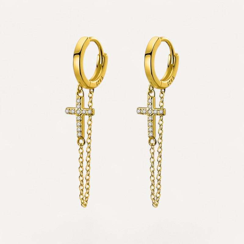 Boucles d'Oreilles Croix Catholique