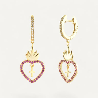 Cross Heart of Jesus Earrings