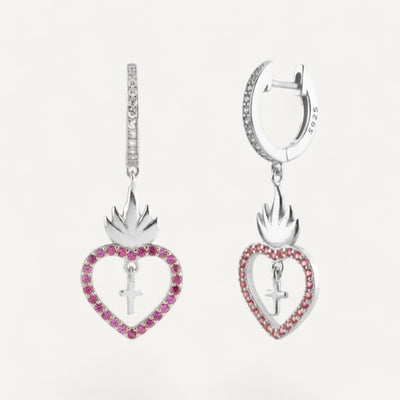 Cross Heart of Jesus Earrings