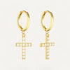 Diamond Cross Earrings