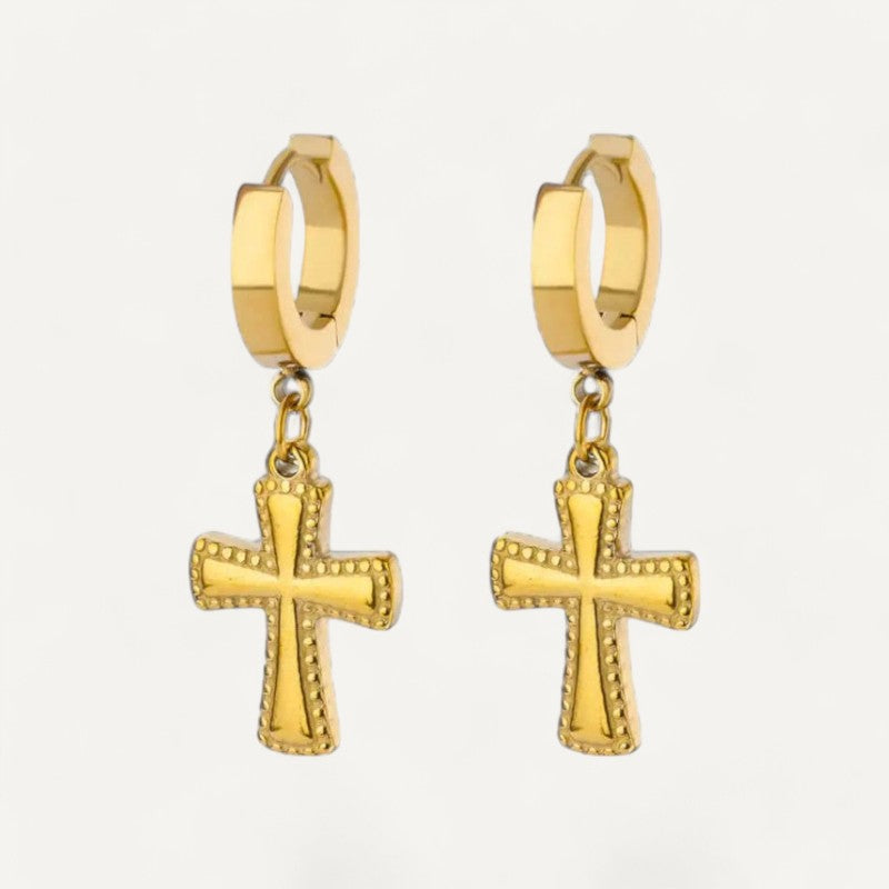 Boucles d'Oreilles Croix Épurées