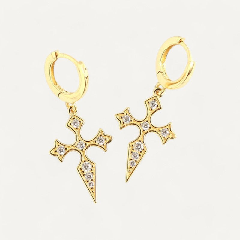 Gothic cross earrings