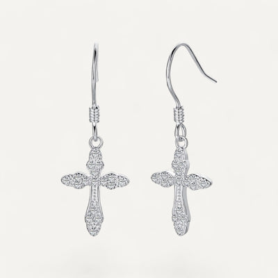 Boucles d'Oreilles Croix Scintillantes