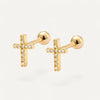 Rhinestone Cross Earrings