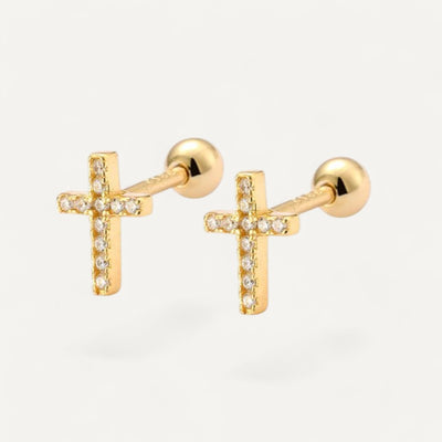 Rhinestone Cross Earrings