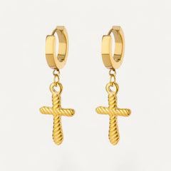 Boucles d'Oreilles Croix Torsadée