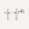 Boucles d'Oreilles Strass Rose