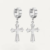 Earrings with hanging cross