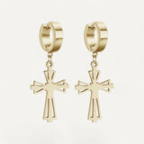 Earrings with hanging cross