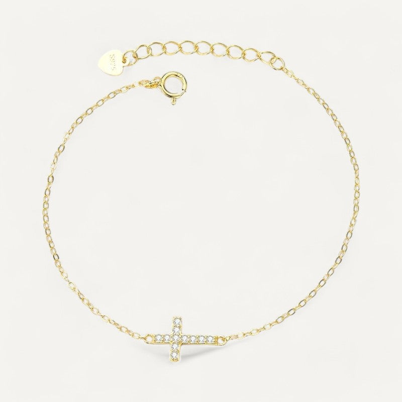 Adjustable cross bracelet