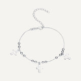 Triple silver cross bracelet
