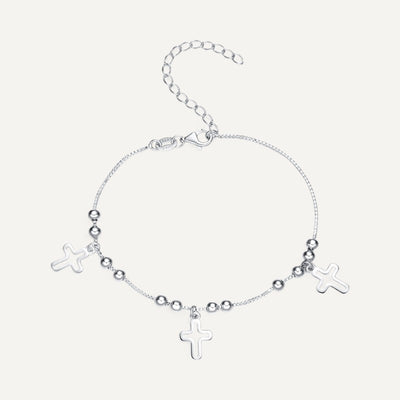 Bracelet Croix Argent Triple