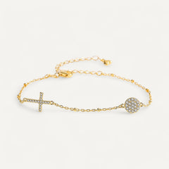 Bracelet Croix Perle Minimaliste