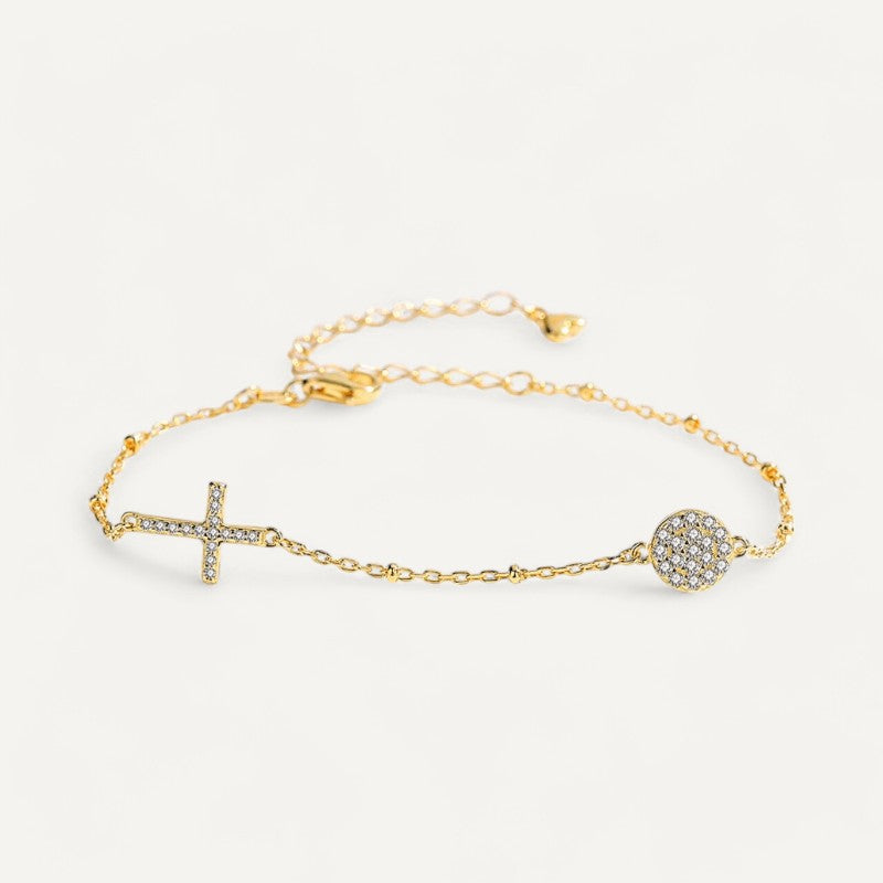 Bracelet Croix Perle Minimaliste