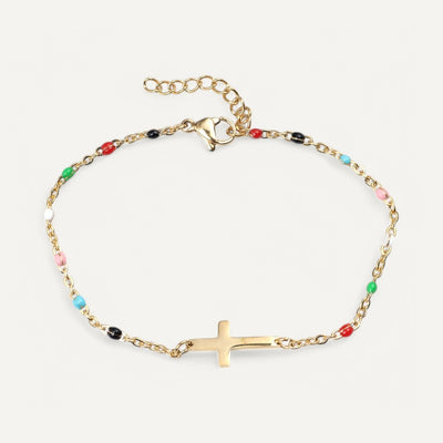 Bracelet Croix Perle Multicolore