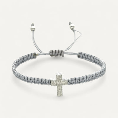 Bracelet Tressé Ajustable avec Breloques Croix