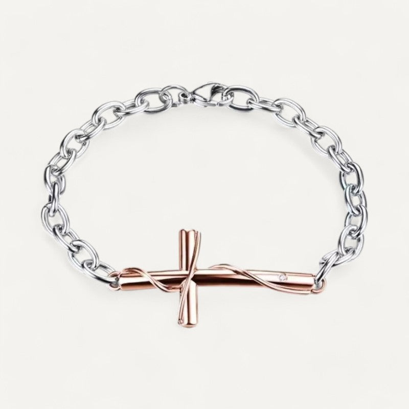 Armband aus Silber Unisex Kreuz
