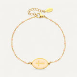 Email-Armband mit Kreuz-Anhänger