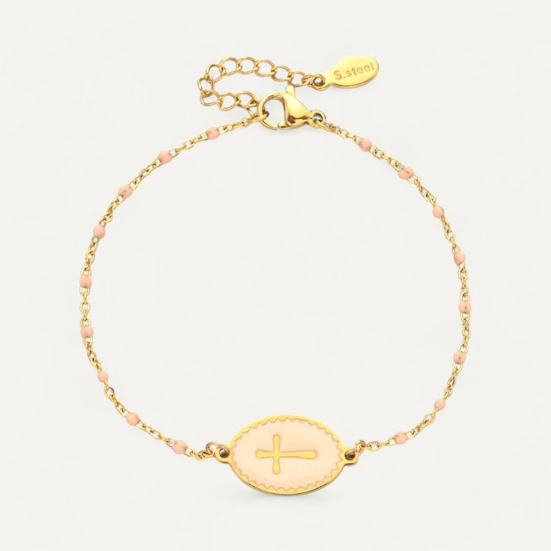 Email-Armband mit Kreuz-Anhänger