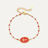 Email-Armband mit Kreuz-Anhänger