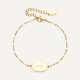 Email-Armband mit Kreuz-Anhänger