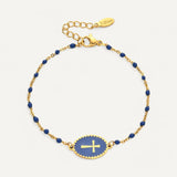 Email-Armband mit Kreuz-Anhänger