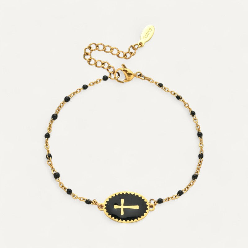 Email-Armband mit Kreuz-Anhänger