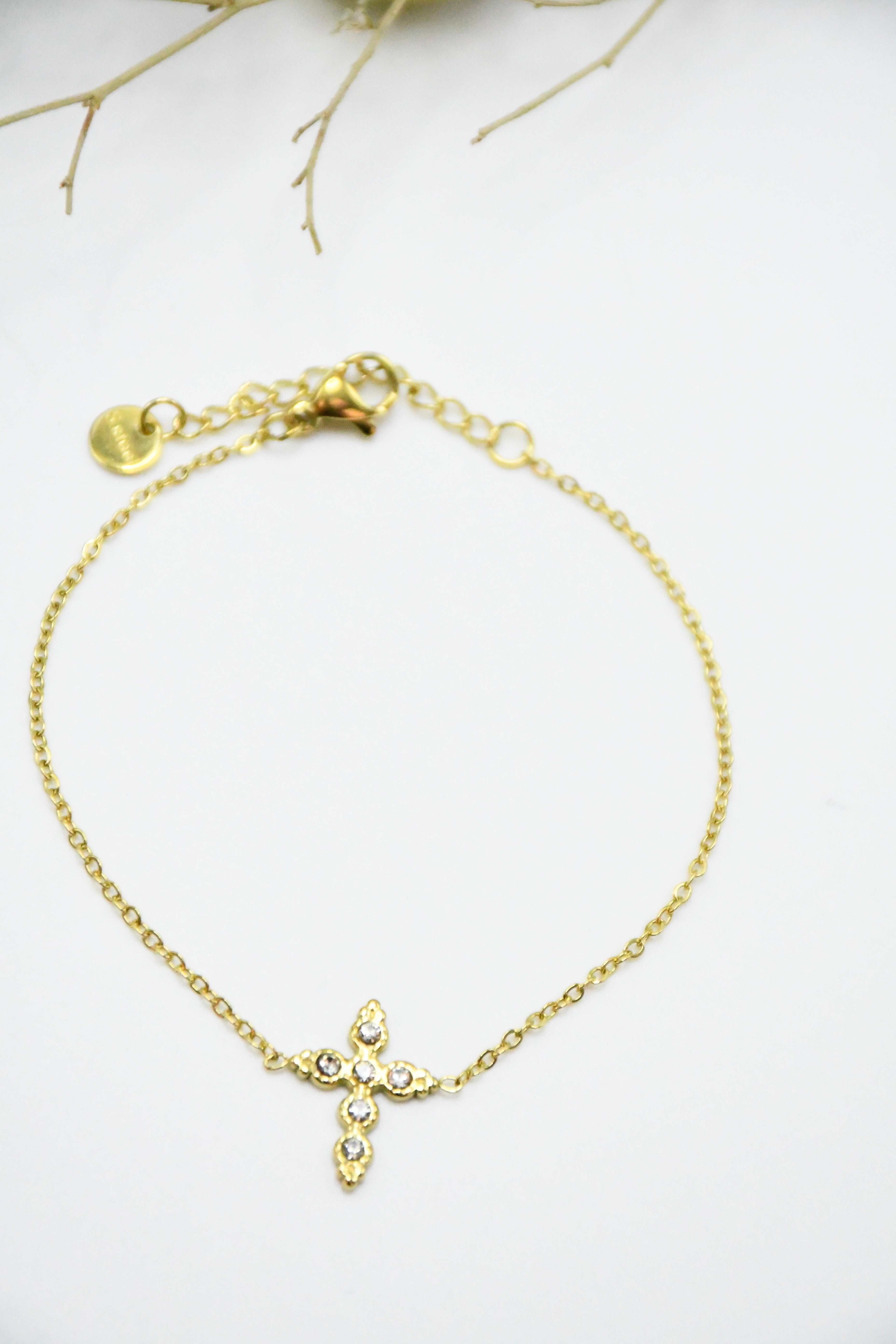 Bracelet Croix Dorée Divine